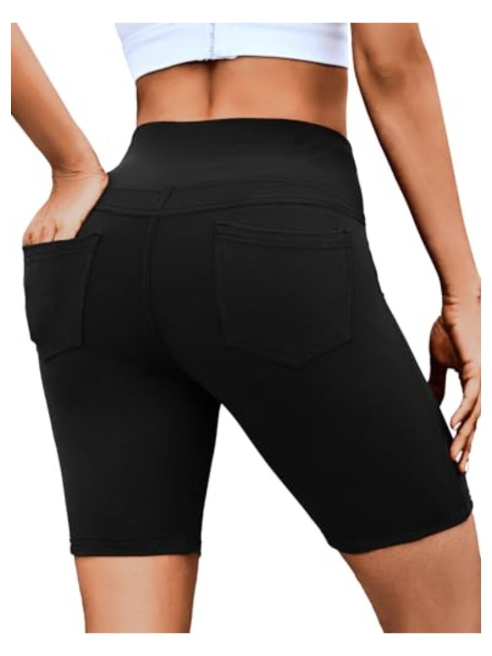 High Waisted Biker Shorts with Pockets Tummy Control Yoga Running